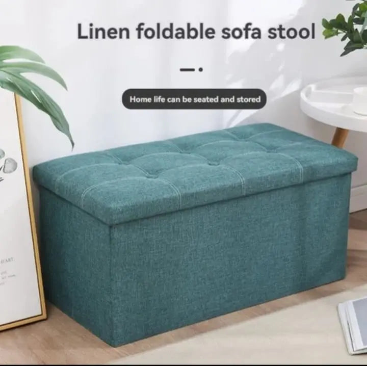 Linen Foldable Sofa Stool