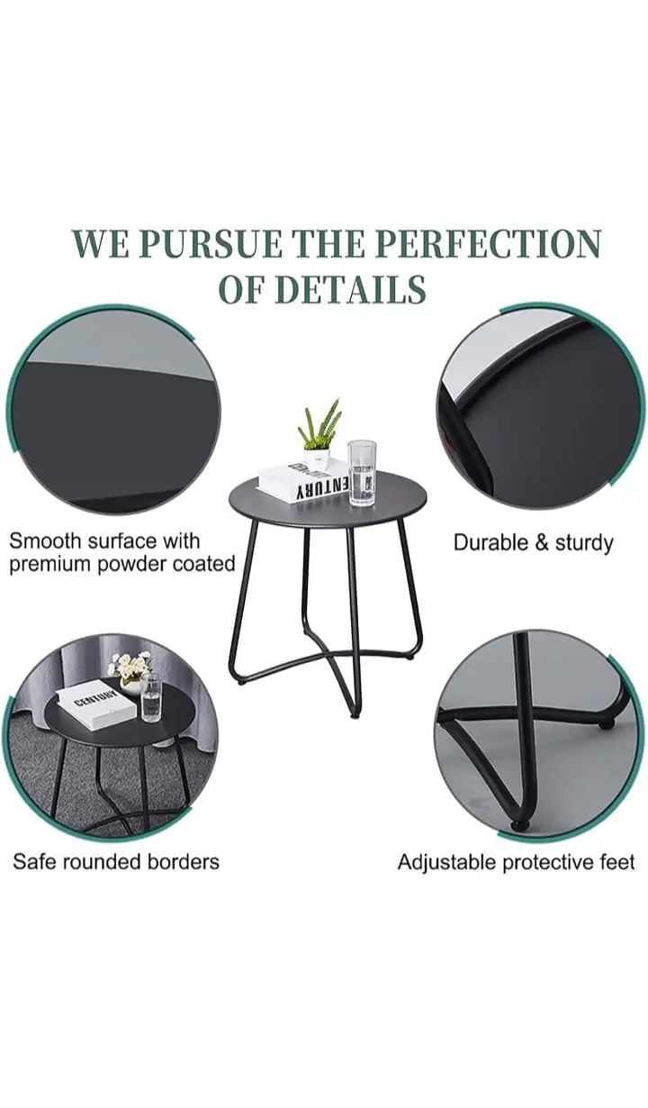 Metal Side Table & Small Round Side Table