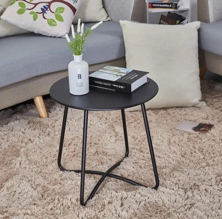 Metal Side Table & Small Round Side Table